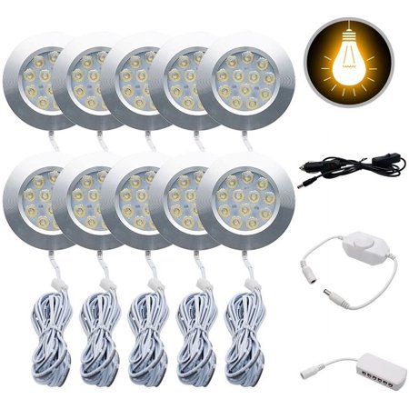 SEIWEI Modern 12V 3W Car Interior LED Spot Light Charger for Camper Van Caravan Motorhome Warm White Light, 10pcs