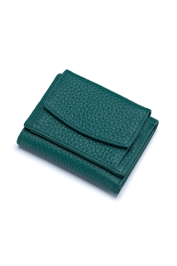 RFID Wallet Coin Pocket Wallet Coin Tray Purse Leather Wallet with Money Holder Card Slots for Man and Womens (Dark Green)