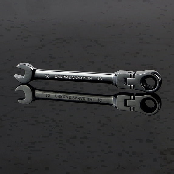 SEIWEI Ratchet Combination Spanners Chrome Vanadium Flexible Metric Combination Wrench Head Ratchet Spanner Tool 13mm Silver