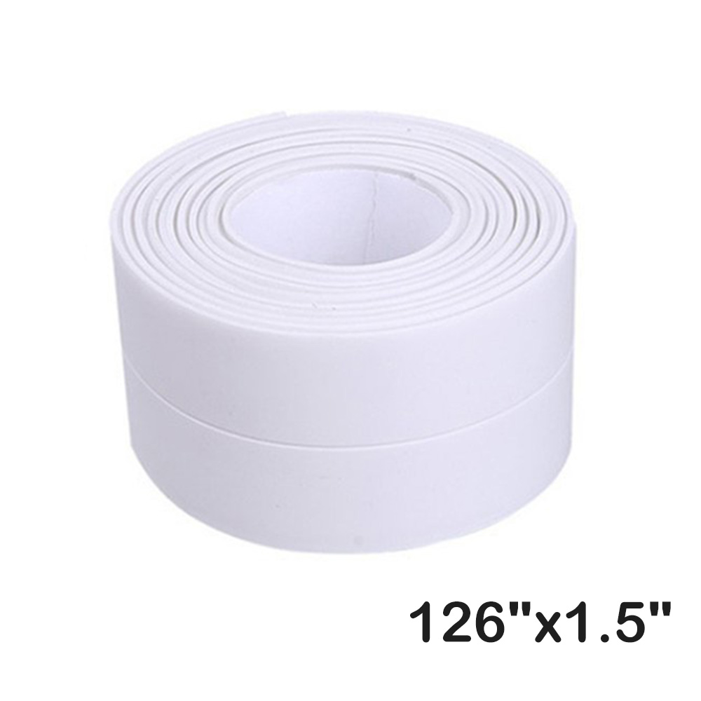 SEIWEI SelfAdhesive Sealing Caulk Tape, Strip PVC Waterproof Caulking Tapes for Kitchen
