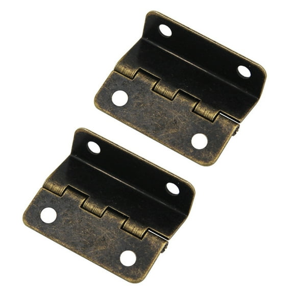 SEIWEI Small Cabinet Three-Fold Hinges, Iron Decorative Box Hinges for Cabinet, Door, Wardrobe (Silver, 2pcs)