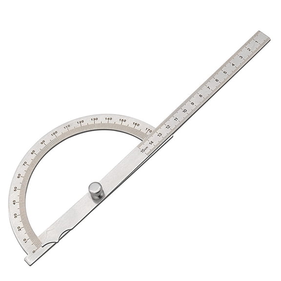 SEIWEI Stainless Steels 0-180 Degrees Protractor with Ruler Durable Metal Ruler Angle Finder Tool for Carpenters Architects Painters (Hollow)