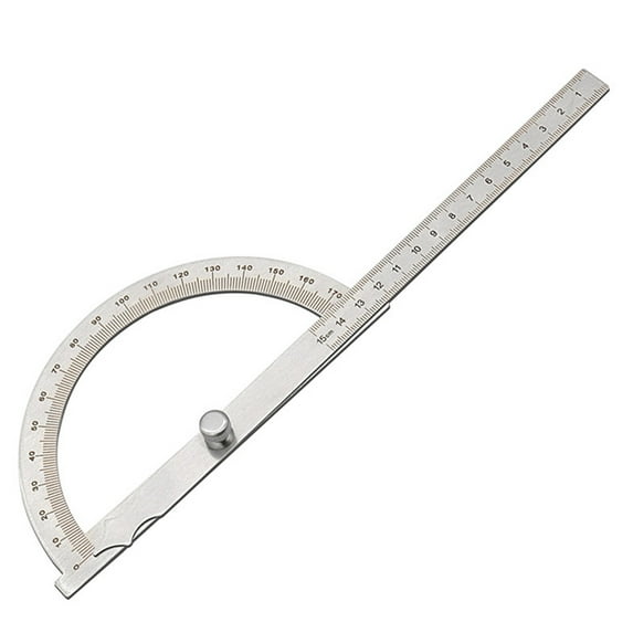 SEIWEI Stainless Steels 0-180 Degrees Protractor with Ruler Durable Metal Ruler Angle Finder Tool for Carpenters Architects Painters (Hollow)