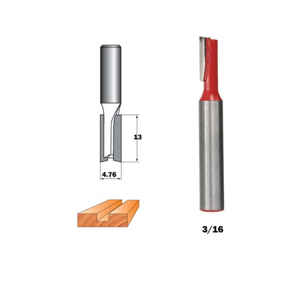 SEIWEI Woodworking Cutter Tool, Single Blade Straight Knife Woodworker Tool, Engraving Milling Cutter, Cutter Size: 3/16'' (1/4'' Shank)