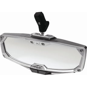 SEIZMIK 56-18032KIT Mirror - Halo R - Rear View w/LED Cabin Light - Rectangle - Black w/Silver Bezel - Each - CF Moto