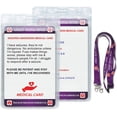 thumbnail image 1 of RAYCCI 2PCS Seizures Medical Information Card with Writable Panel & Patterned Lanyard, Standard Size Emergency Contact Card, 1 of 7