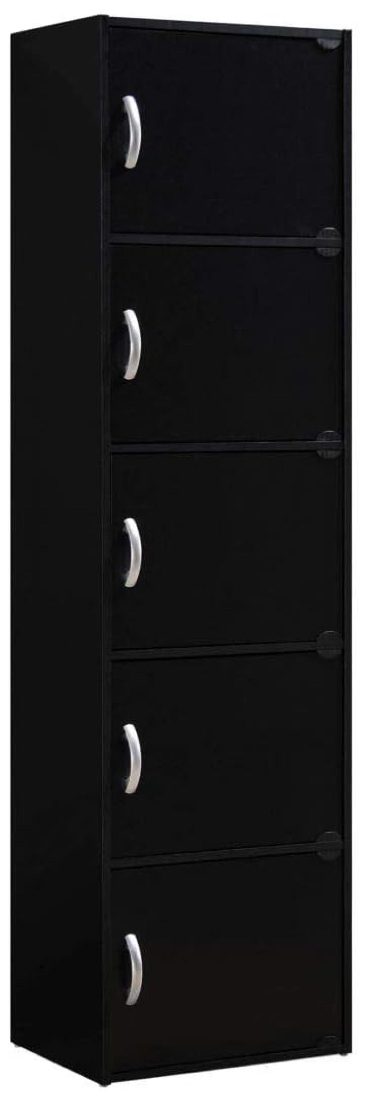 SEJCMYX Modern Black 5-Shelf Multipurpose Storage Cabinet