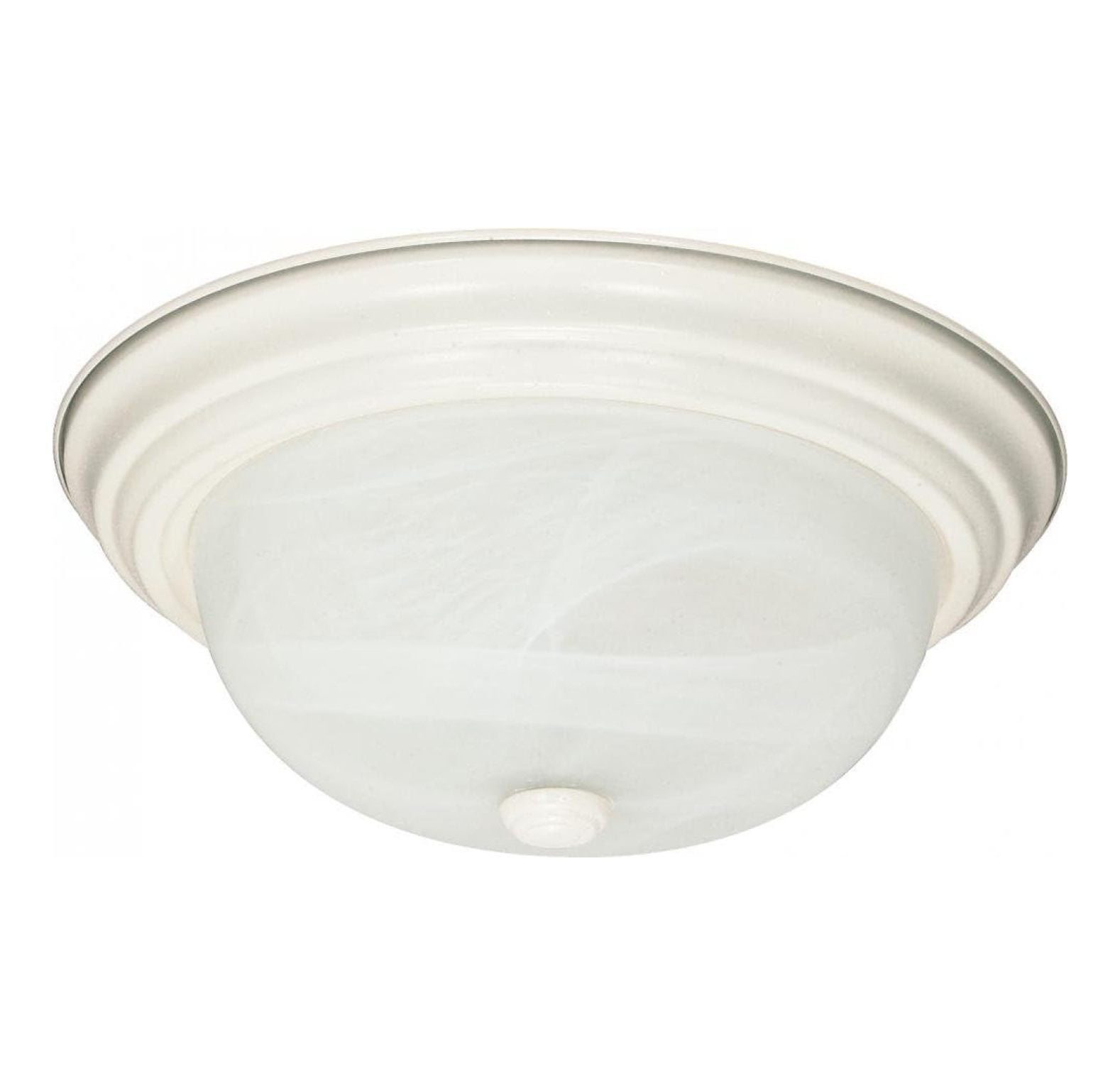 Textured White Alabaster Glass 11" Flush Mount Ceiling Fixture