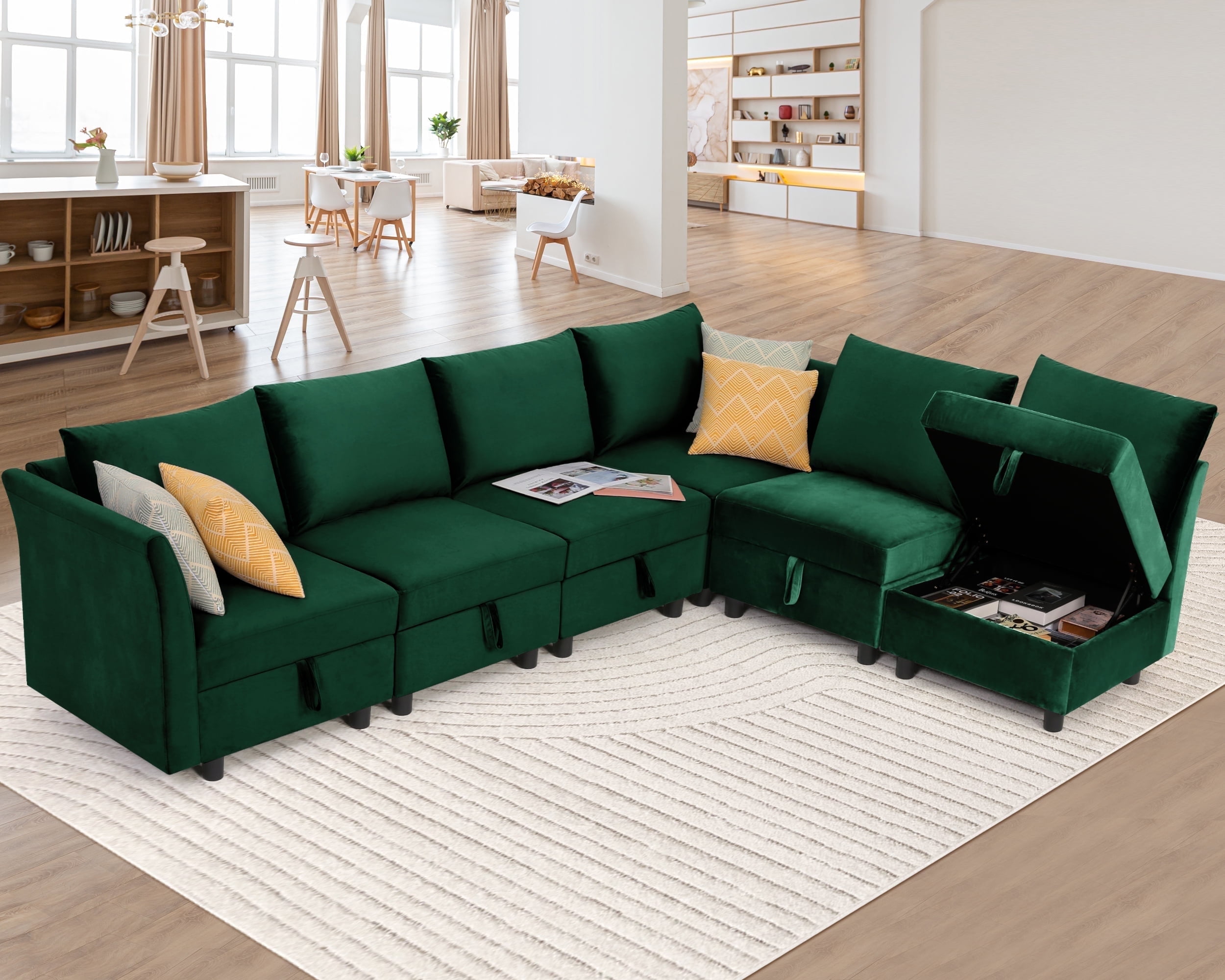 Funcid Modular Sofa and Couch, Modular Sectional Sleeper Couch with