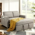 thumbnail image 1 of SEJOV Pull Out Sofa Bed 2 Seater Loveseats, Convertible Linen Sleeper Sofa Bed for Small Space with Adjsutable Backrest & Spring Support, Brown, 1 of 8