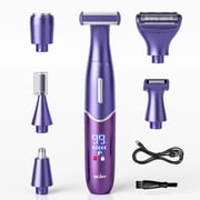 Sejoy 6 in 1 Electric Shaver for Men Women, Rechargeable Razor Painless Epilator Nose Hair Removal Remover Facial Body Bikini Eyebrow Beard Sideburn Mustache Trimmer Clipper Grooming Groomer Kit