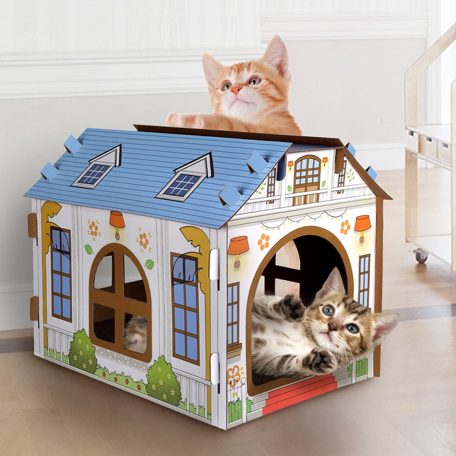SEKAM Cardboard Cat House Scratcher, Indoor Playhouse x