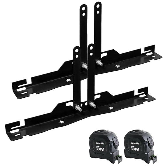 SEKAM Wheel Alignment Tool Kit, Solid One-Piece Toe Plates with Tape Measures, Fits M12 & M14 Studs, No Caliper Removal, DIY Front End Alignment Tools for Cars, Trucks & SUVs, Black