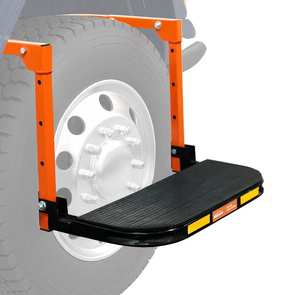 SEKAM Heavy Duty Tire Step, Foldable Wheel Step for Trucks, SUVs and RVs, Black and Orange