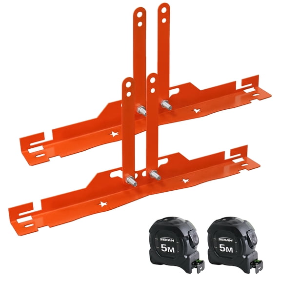 SEKAM Wheel Alignment Tool Kit, Solid One-Piece Toe Plates with Tape Measures, Fits M12 & M14 Studs, No Caliper Removal, DIY Front End Alignment Tools for Cars, Trucks & SUVs, Orange