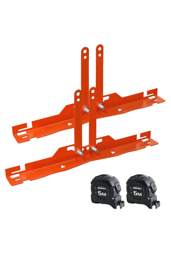 Wheel Alignment Tool Kit, Solid One-Piece Toe Plates with Tape Measures, Fits M12 & M14 Studs, No Caliper Removal, DIY Front End Alignment Tools for Cars, Trucks & SUVs, Orange