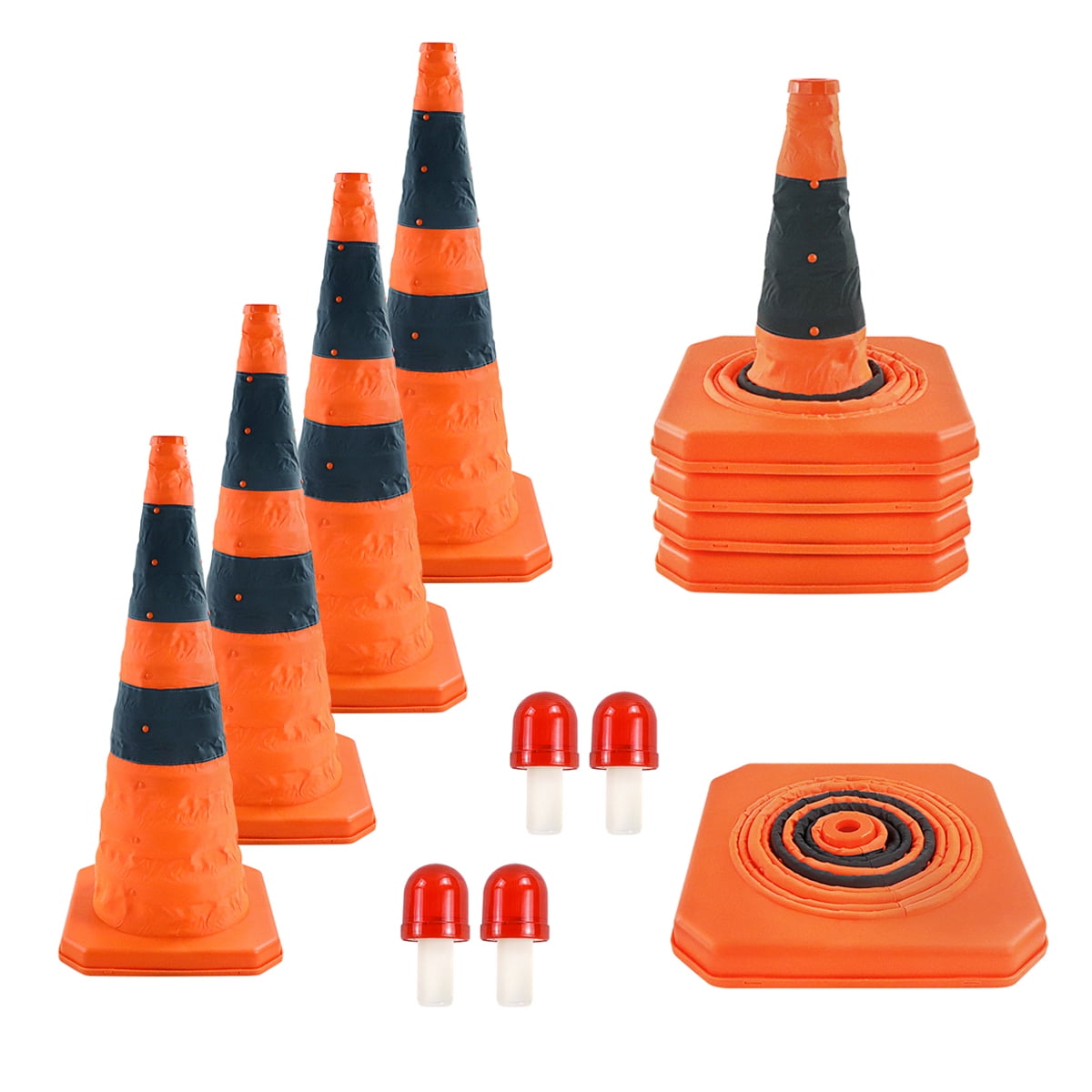 SEKKVY 4 Pack 28 inch Collapsible Traffic Cones Multi Purpose Pop up