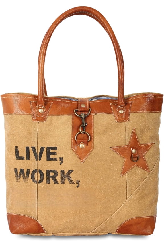 SEL de MER Upcycled Large Canvas Bag for women canvas tote boho handbag by KPL