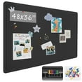 thumbnail image 1 of SELEAD Large Felt Pin Board - 48" x 36" Folding Bulletin Board for Home Office School, 4'x3' Wall Decorative Photo Display Family Board with Self-Adhesive Tape, 100 Push Pins - Black, 1 of 8