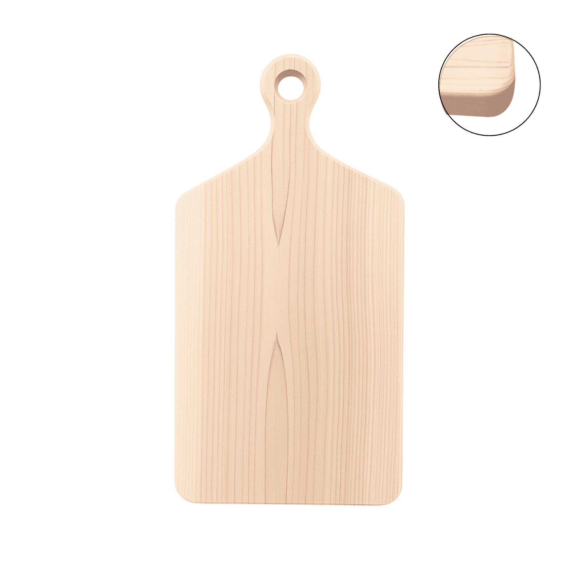 SELECLINE Hinoki Cypress Cutting Board with Handle, 16.5x7.9", 1" Thick, Handmade, Made in Korea