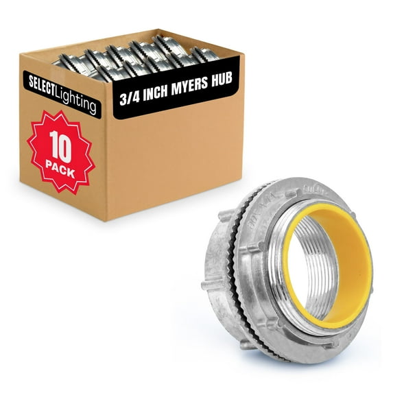 SELECT 10 Pack Lighting Zinc Die Cast Myers Hub, 3/4 Inch Watertight ...