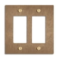 thumbnail image 1 of SELECT 2-Gang Solid Brass Wall Plate Cover, Vintage Brass Finish, Electrical Receptacle Outlet Faceplate, GFI/Rocker Decorator Light Switch Cover Visit the SELECT LIGHTING Store, 1 of 7