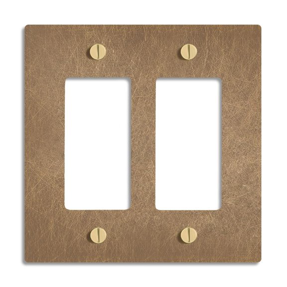 SELECT 2-Gang Solid Brass Wall Plate Cover, Vintage Brass Finish, Electrical Receptacle Outlet Faceplate, GFI/Rocker Decorator Light Switch Cover Visit the SELECT LIGHTING Store