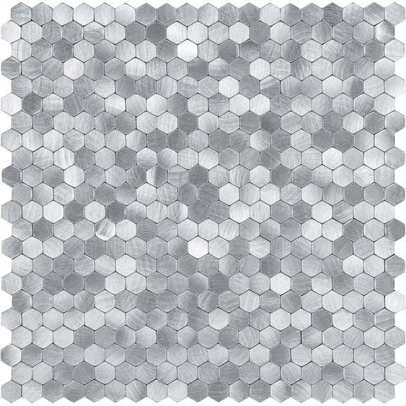 Select Metal Hexagon Peel and Stick Tiles w/10 Edges