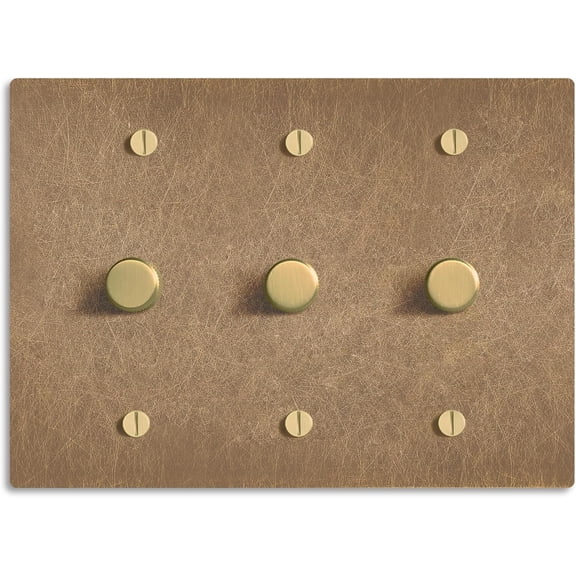 SELECT Vintage Brass Dimmer Light Switch, 1 Way Rotary Dimmer, 3 Gang TRIAC/Leading Edge Dimmable LED Light Switch, 15A 120V AC with Brass Knob, Faceplate & Dimming Module, UL Listed