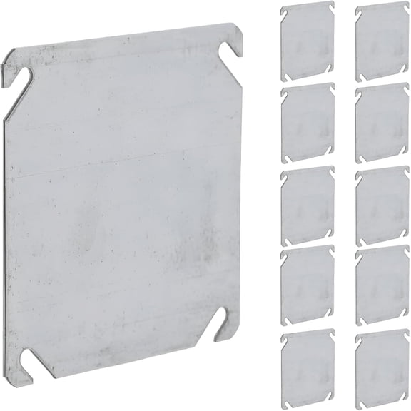 SELECT Blank Cover 4" Square (4S) Plaster Ring Mud Ring, Blank Wall Plate Cover, Junction Box Blank Outlet Cover, Blank Electric Box Cover, SEL-4SBL-10PK (Pack of 10)