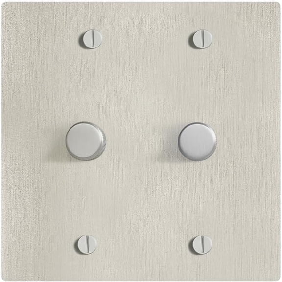 SELECT Vintage Brass Dimmer Light Switch, 1 Way Rotary Dimmer, 2 Gang TRIAC/Leading Edge Dimmable LED Light Switch, 15A 120V AC with Brass Knob, Faceplate & Dimming Module, UL Listed