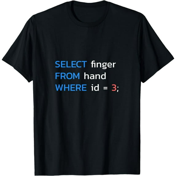SELECT finger FROM hand WHERE id = 3 SQL Developer T-Shirt
