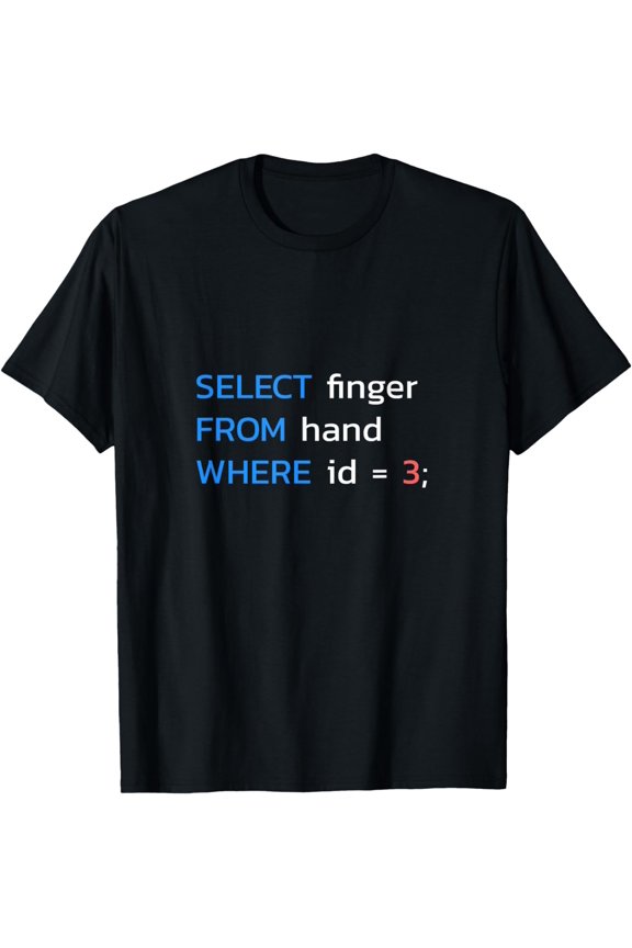 SELECT finger FROM hand WHERE id = 3 SQL Developer T-Shirt
