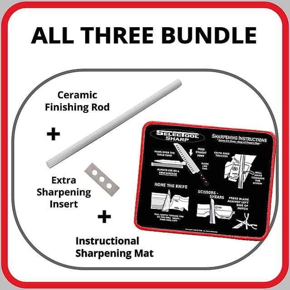 Selectool 3-in-1 Bundle  Ceramic Honing Rod, Sharpening Insert & Printed Instructional Sharpening Mat