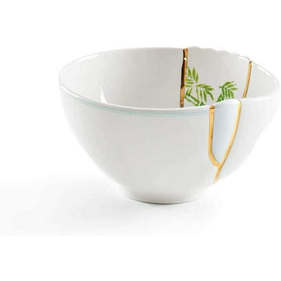 SELETTI 124135 Kintsugi Design Accessories, Multicolored W 5.9 x D 5.9 x H 2.4 inches (15 x 15 x 6 cm), Bowl 5.9 inches (15 cm)