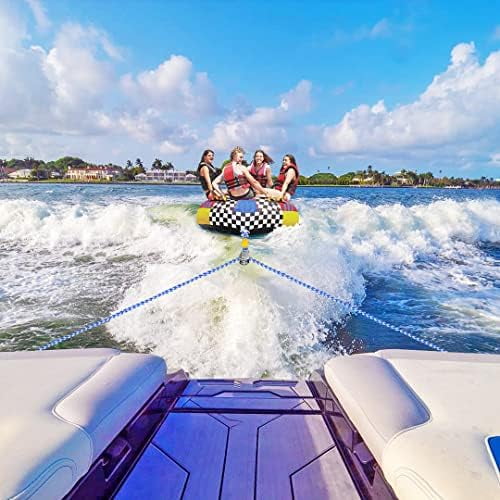 SELEWARE Heavy Duty Boat Tow Harness for Tubing, Boat Tow Rope with Stainless Steel Quick Connector, Heavy Duty Self Centering Tow Harness for Boat Water Sport Jet Ski Wakeboarding