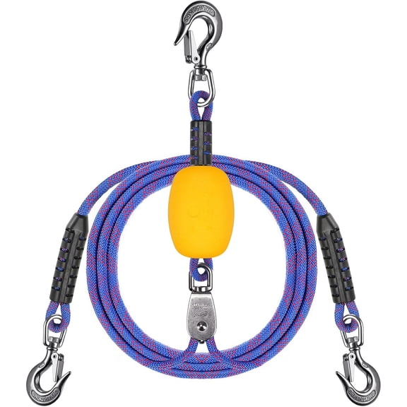 SELEWARE Multi-Length Boat Tow Rope and Harness with Stainless Steel Hooks, Floats & Soft Handle, for Tubing, Water Skiing, Wakeboarding (24/26/65/75 ft Options)
