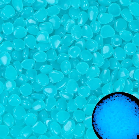 SELIVO 1000Pcs Glow in the Dark Stones Luminous Stones Glow in the Dark Rocks Outdoor Blue Rocks Luminous Stones for Fish Tank Aquarium Driveway Walkway,Blue
