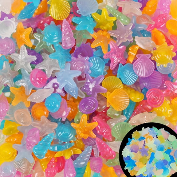 SELIVO 100Pc Sea Glow in the Dark Rocks Aquarium Glow Stones Rocks for Fish Tank Glow Pebbles for Fairy Garden,Yard,Bonsai,Diy Crafts,Color (0.8-1.2")