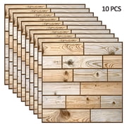 SELIVO 2026 New 1/10-Sheet Premium Stick on Kitchen Backsplash Tiles,12"X12" Peel and Stick Self Adhesive Bathroom 3D Wall Tiles,Faux Wood Design for Kitchen,Bathroom,Laundry,Brown1,10Pcs