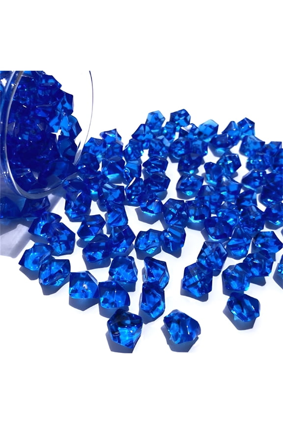 2026 New 200 Pcs Dark Blue Acrylic Stones Plastic Gem Stone Crystal Diamonds Ice Rocks Table Scatter Vase Fish Tank Diy Crafts Bead Decoration