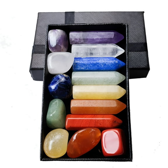 SELIVO 2026 New Chakra Stones Set,Seven Chakra Stones,Crystal Collection Seven Stones,Reiki Crystals for Meditation,Chakra Balance Or Ritual for Yoga, Meditation, Healing, Energy Work (14 Pcs Set)