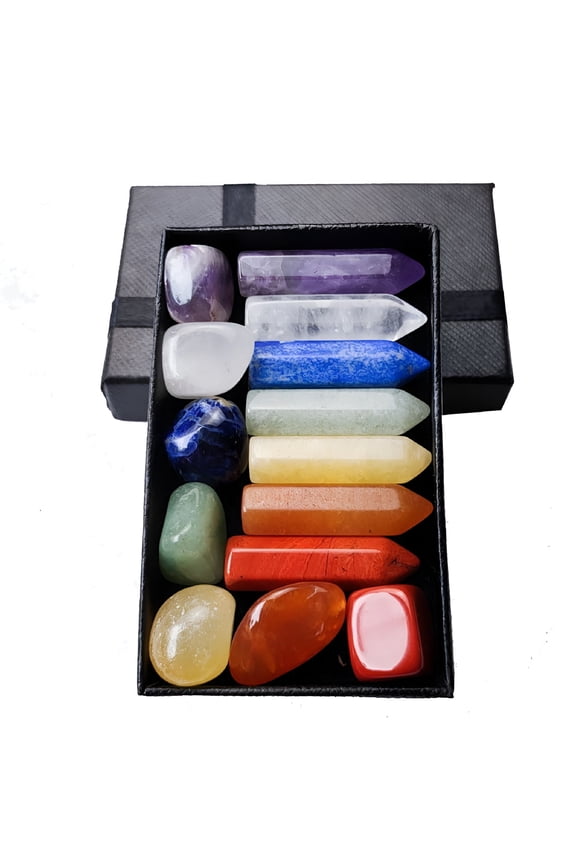 2026 New Chakra Stones Set,Seven Chakra Stones,Crystal Collection Seven Stones,Reiki Crystals for Meditation,Chakra Balance Or Ritual for Yoga, Meditation, Healing, Energy Work (14 Pcs Set)