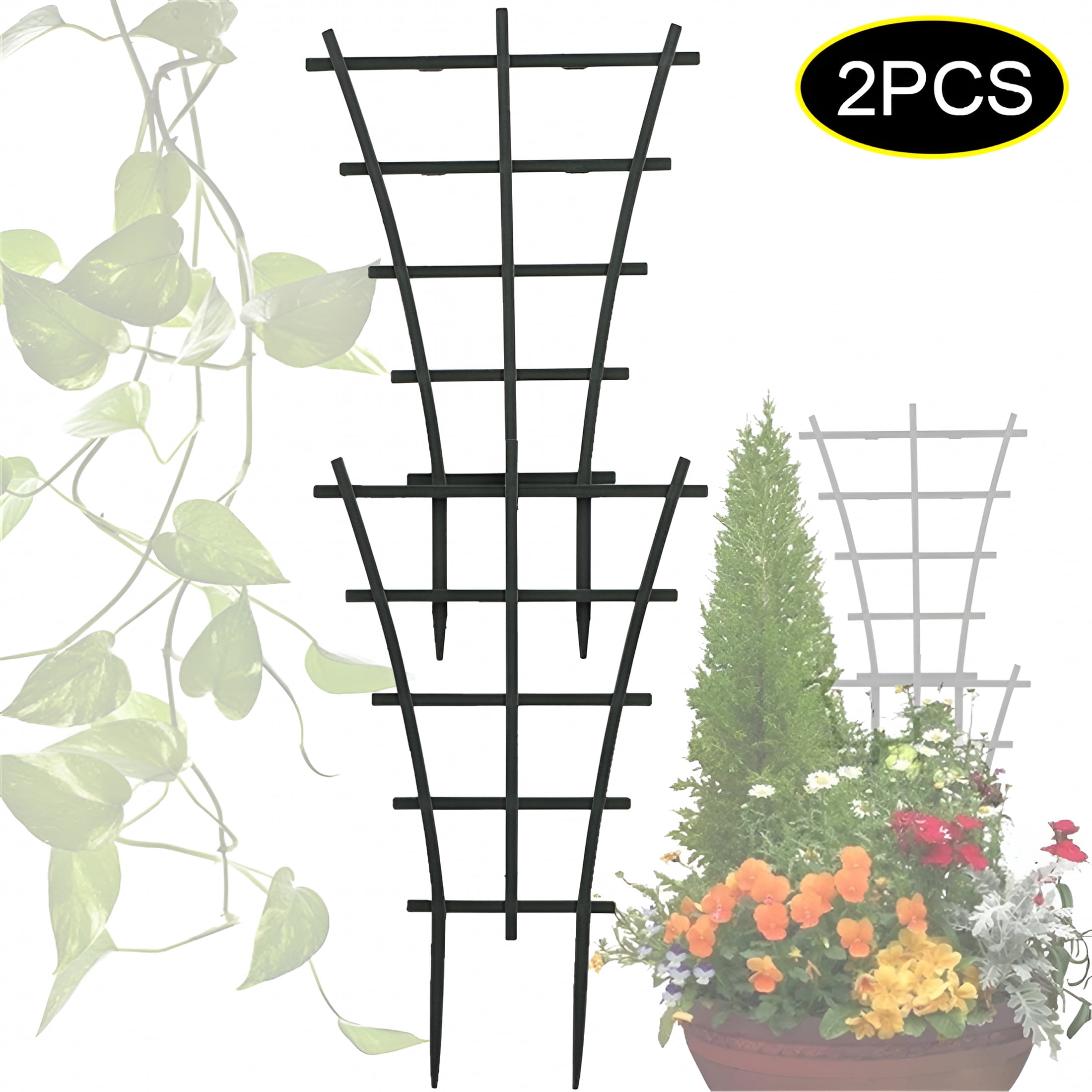 Rectangle Trellis SELIVO 2026 New Garden Trellis 24” X 36” Black Plastic Rectangle ...