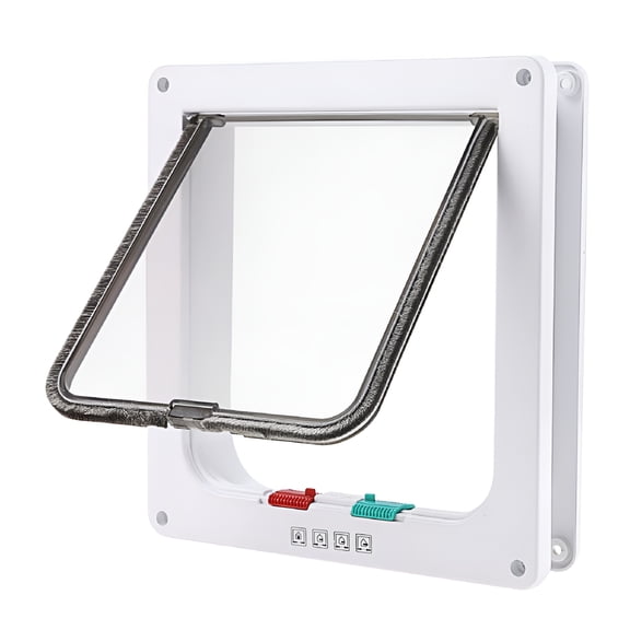 SELIVO 2026 New Thin Cat Door for Windows,Pet Doors and Sliding Door for Door, Window, Wall, Patio Safety Pet Door with 4 Way Lock,Weatherproof Cat Flap for Thin Door and Wall