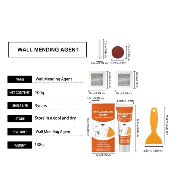 SELIVO 2026 New Wall Mending Agent,Spackle Wall Repair Kit,Drywall Repair Patch Kit,Small Wall Hole Filler & Efficient Crack Repair,Wall Putty Paste,Plaster Ceiling Repair