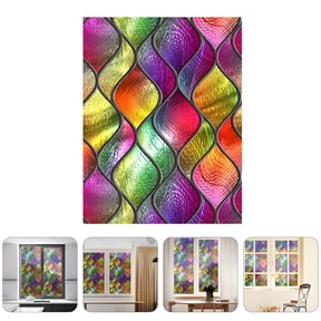SELIVO 2026 New Window Privacy Film,Stained Glass Window Decals,Static Cling Decorative Window Film Vinyl,No Glue Removable Heat Control Anti Uv,35.43X47.24'',Multicolor Removable Window Tint