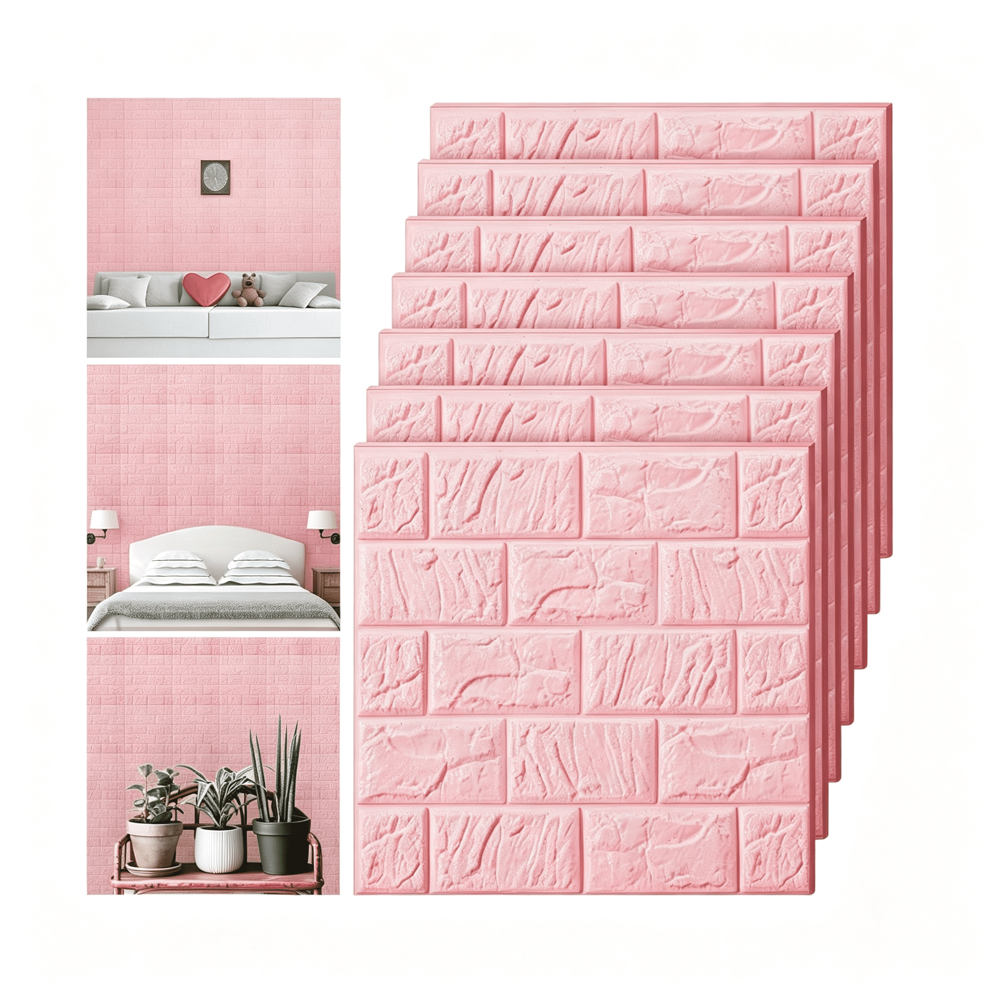 Foam Landscape Rocks SELIVO 30 Pcs 28.8-48.4 Sq Ft 3D Wall Panels Peel and Stick Foam Brick ...