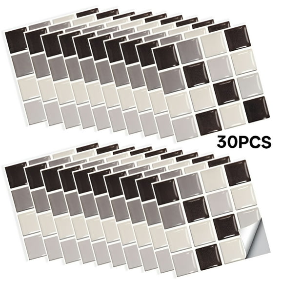 SELIVO 30 Pieces Peel and Stick Self Adhesive Bathroom Wall Tiles Mosaic Tile Decal 10x10cm