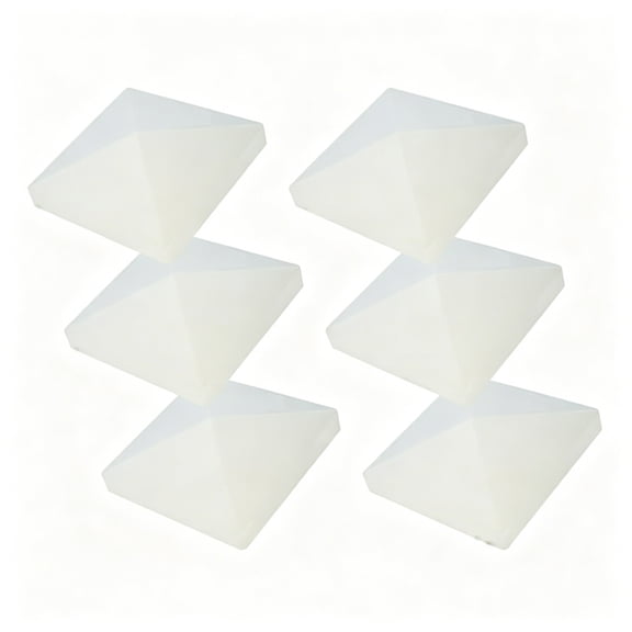 SELIVO 6-Pack 4" x 4" Pyramid White PVC Vinyl Post Top Caps (Only for Vinyl Post with Actual Size of 4" x 4",Not for Wood Posts),Suitable for Fences,Lamp,Deck,Mailbox Posts